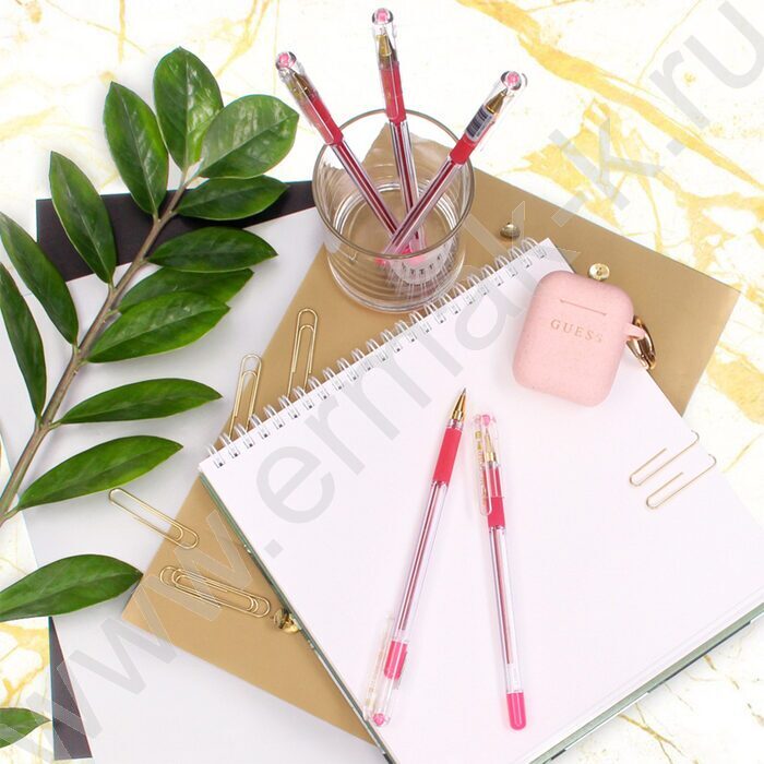 Ручка шар "MC Gold" на масл.основе розовая /резиновый держатель | Фото 6