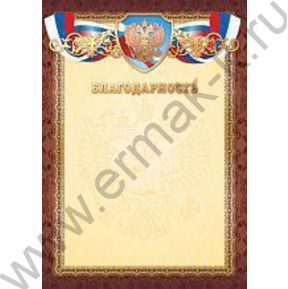 Благодарность Госсимволика фольга