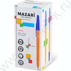 Ручка шар Mero синяя 0,8мм/игла,шестигранный желтый корпус пл.,cменный стержень 137мм | Фото 2