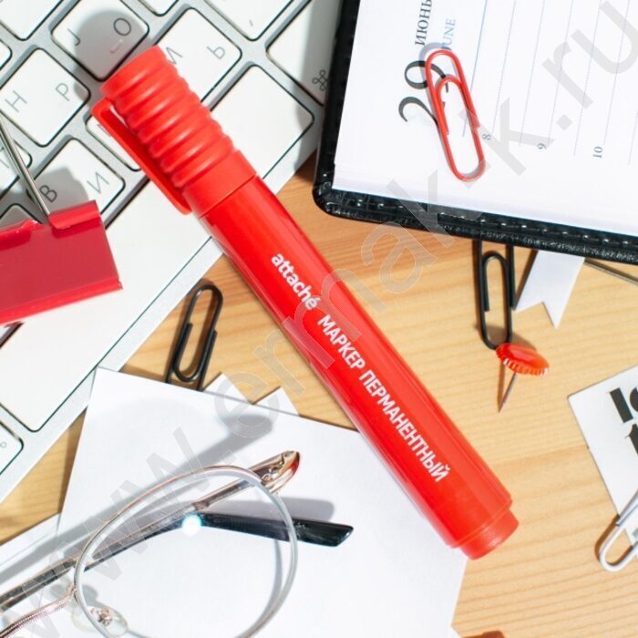 Маркер перм. /красный/ 3мм круг | Фото 7