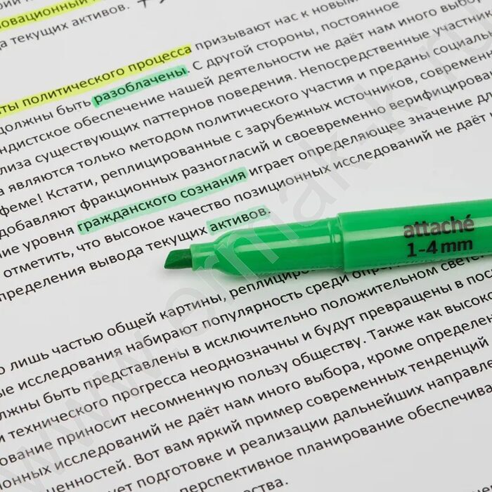 Текстовыделитель /зеленый/ 4мм косой | Фото 5
