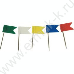 Кнопки силовые д/пробковых досок силовые Флажки/25шт | Фото 1