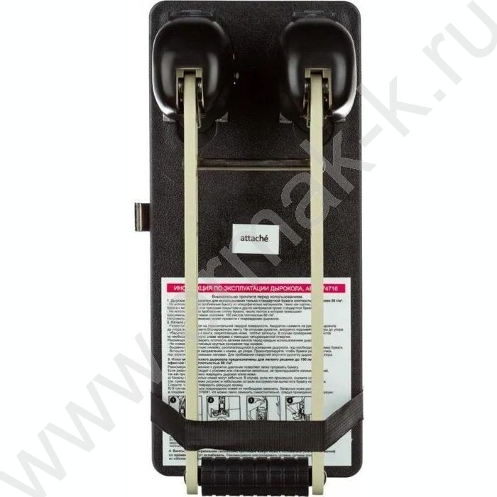 Дырокол 150л метал  /линейка/ черный/серый | Фото 4