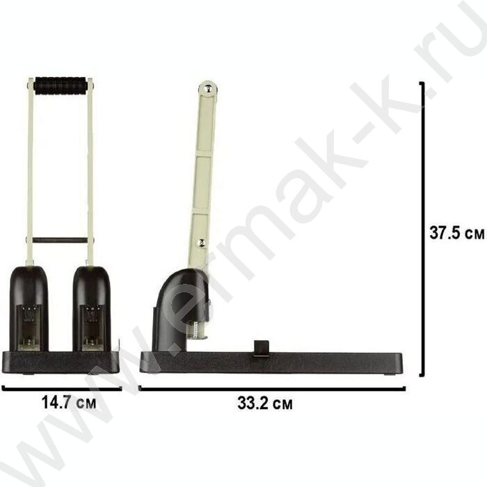 Дырокол 150л метал  /линейка/ черный/серый | Фото 6
