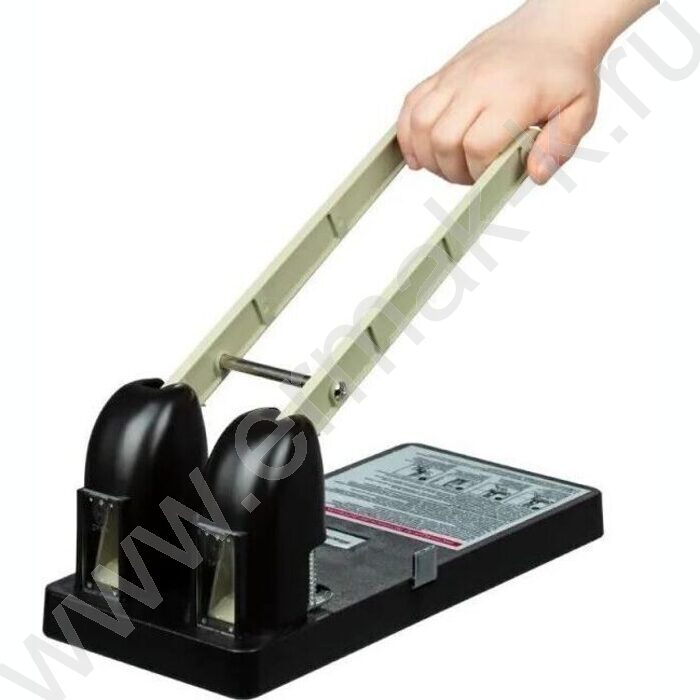 Дырокол 150л метал  /линейка/ черный/серый | Фото 8