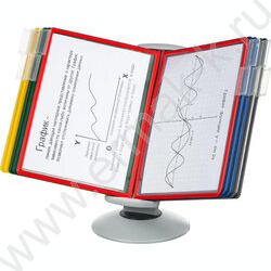 Демо-система настольная вращ. А4 10панелей /ассорти/ св.серая пластик | Фото 1