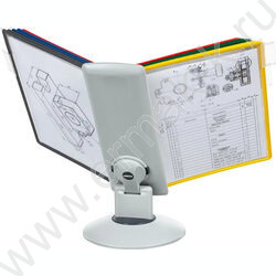 Демо-система настольная вращ. А4 10панелей /ассорти/ св.серая пластик | Фото 2