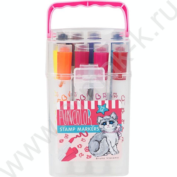 Фломастеры  12цв Funcolor штампики в пл.пенале | Фото 2