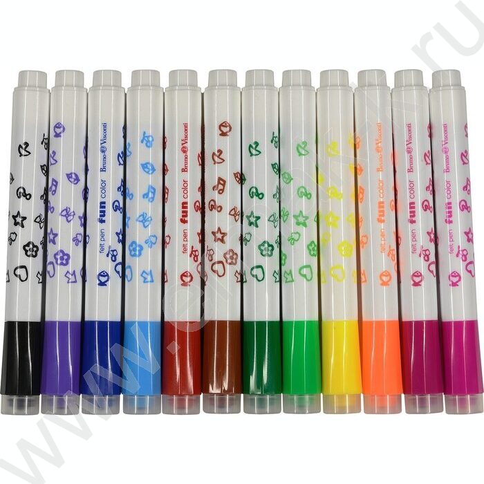 Фломастеры  12цв Funcolor штампики в пл.пенале | Фото 5