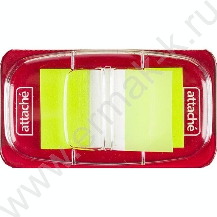 Набор самокл. этикеток-закладок 45*25мм 25шт /желтые пластиковые в диспенсере | Фото 1