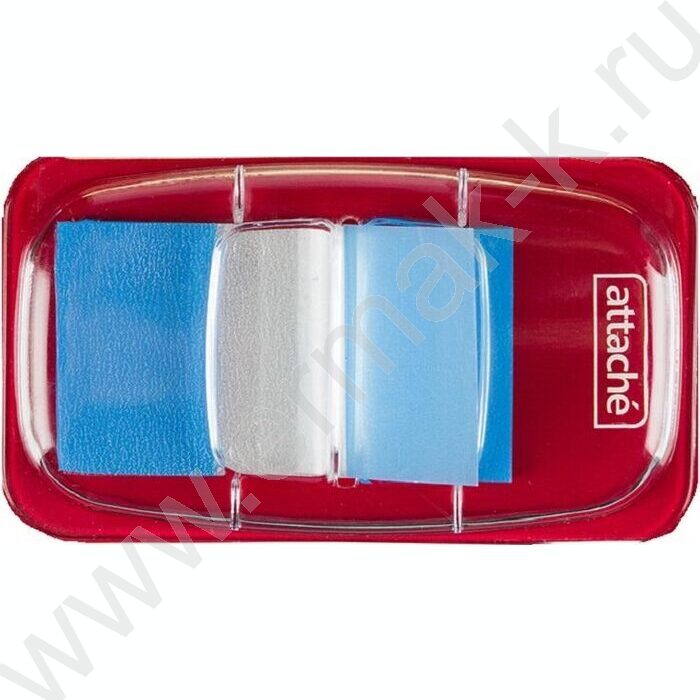 Набор самокл. этикеток-закладок 45*25мм 25шт /синие пластиковые в диспенсере | Фото 1