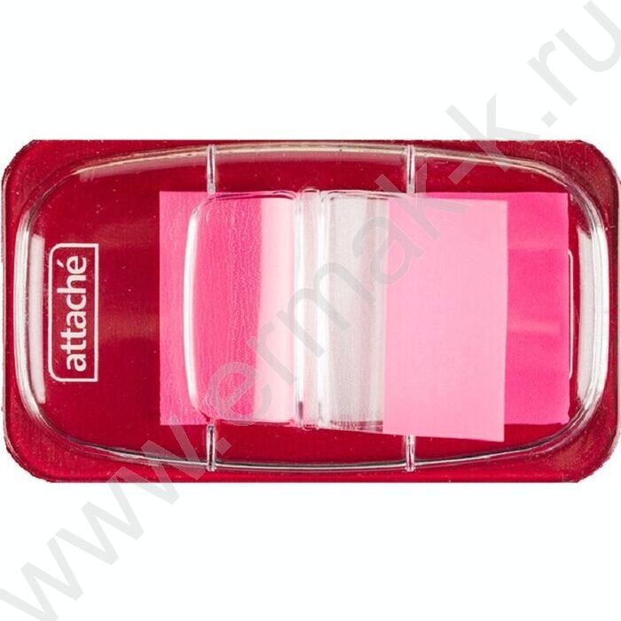 Набор самокл. этикеток-закладок 45*25мм 25шт /красные пластиковые в диспенсере | Фото 1