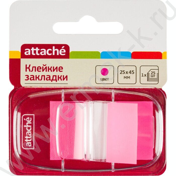Набор самокл. этикеток-закладок 45*25мм 25шт /красные пластиковые в диспенсере | Фото 2