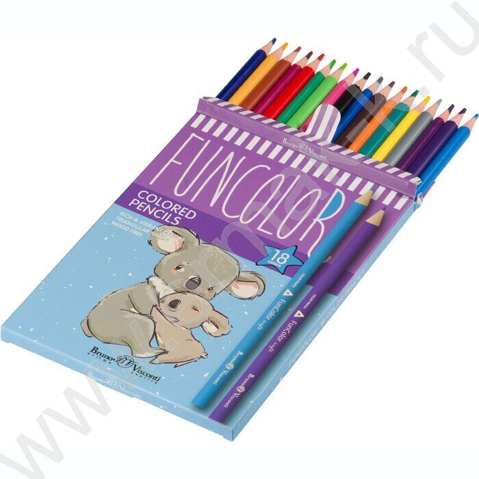 Карандаши пластиковые 18цв Funcolor 4вида | Фото 3