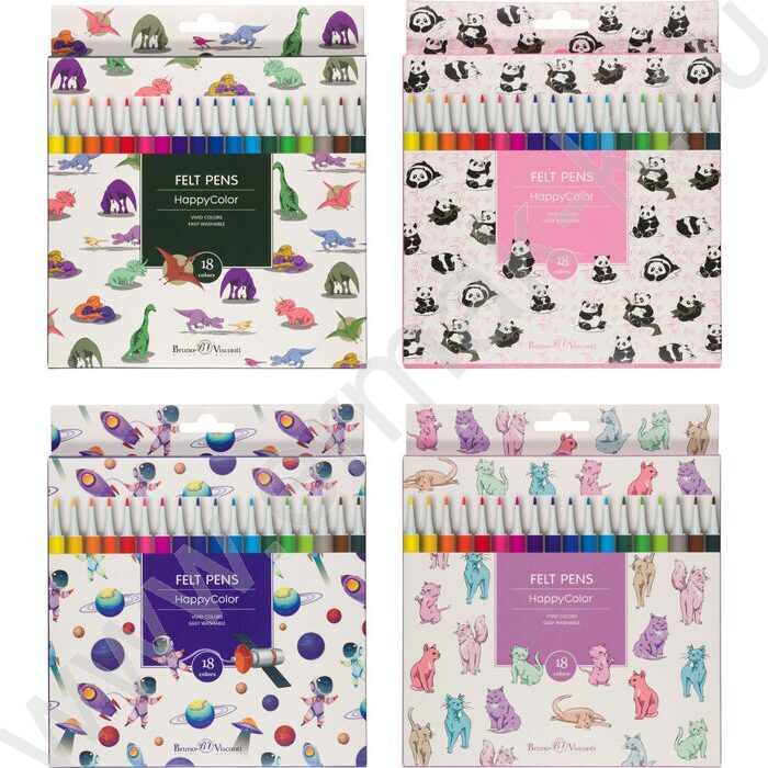 Фломастеры  18цв Happycolor 2 вида | Фото 1