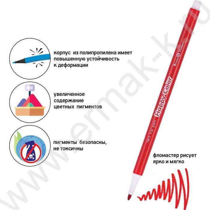 Фломастеры  18цв Happycolor 2 вида | Фото 8