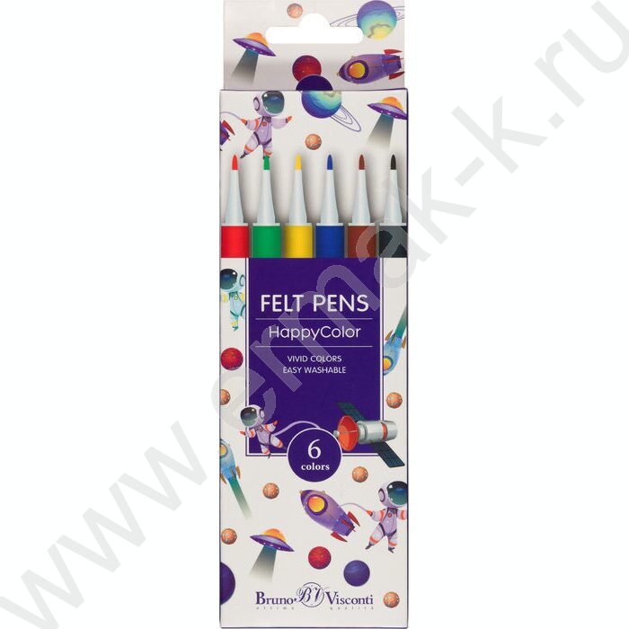 Фломастеры   6цв Happycolor 2 вида | Фото 5