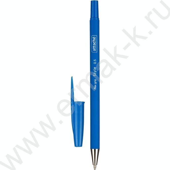 Ручка шар Attache Style 0,5мм синяя  прорезин.корп | Фото 1
