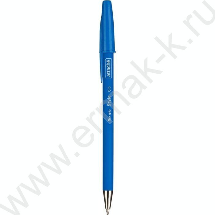 Ручка шар Attache Style 0,5мм синяя  прорезин.корп | Фото 2