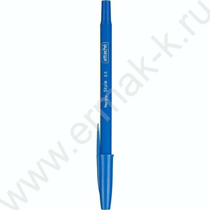 Ручка шар Attache Style 0,5мм синяя  прорезин.корп | Фото 3
