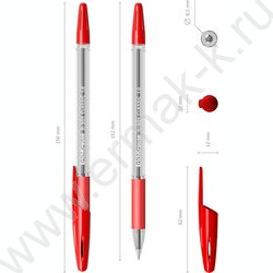 Ручка шар R-301 Stick&Grip Classic красная  1,0мм с резин.держателем | Фото 4