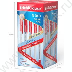 Ручка шар R-301 Stick&Grip Classic красная  1,0мм с резин.держателем | Фото 5