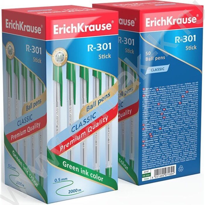 Ручка шар R-301 Stick Classic 1,0мм ШК зеленая | Фото 3