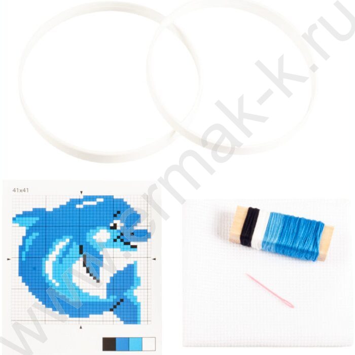 Набор д/творчества Вышивка  Дельфин (с пяльцами) | Фото 3