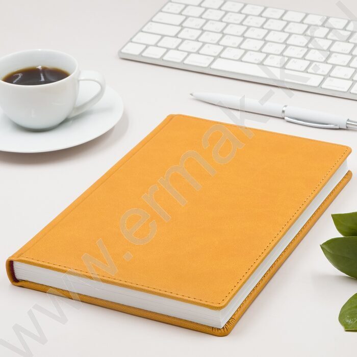 Ежедневник н/дат А5 136л Velvet горчичный, бежевый  | Фото 3