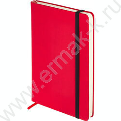 Ежедневник н/дат А5 160л Megapolis Velvet красный /резинка/тонир.блок/ляссе/конверт/ | Фото 1