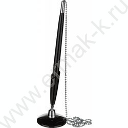 Ручка шар на цепочке черный корп. | Фото 1