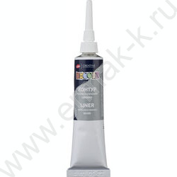 Контур  по стеклу и керамике акриловый Декола Серебро 18мл | Фото 1