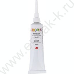 Контур  по стеклу и керамике акриловый Декола Белый 18мл | Фото 1