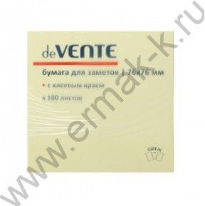 Бумага д/записей  76*76мм /100л, 75г/м², жёлтая с липким краем