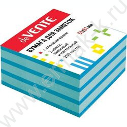 Бумага д/записей   51*51мм /250л, 75г/м², 2цв неон голубая+пастель голубая с липким краем | Фото 1