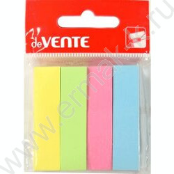 Набор самокл. этикеток-закладок 12*50мм /100л*4цв пастель пл.блистер европодвес | Фото 1