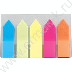 Набор самокл. этикеток-закладок 12*45мм /25л*5цв неон пластик полупр.в форме стрелки пл.блистер | Фото 2