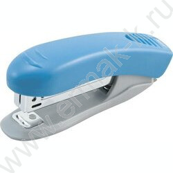 Степлер №10  10л пластик Neon неоновый голубой /встроен антистеплер/ | Фото 1