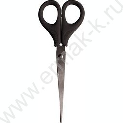 Ножницы 16см усиленные пл.кольца, черные, в картонном блистере | Фото 1