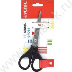 Ножницы 16см усиленные пл.кольца, черные, в картонном блистере | Фото 2