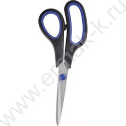 Ножницы 19см титан.лезвия, двухцветные прорезиненные кольца,картон.блистер индивидуальная маркир | Фото 1