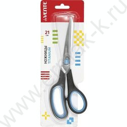 Ножницы 21см титан.лезвия, двухцветные прорезиненные кольца,картон.блистер индивидуальная маркир | Фото 2