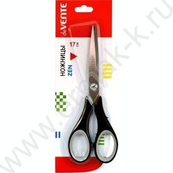 Ножницы 17см прорезиненные кольца, в картонном блистере | Фото 2