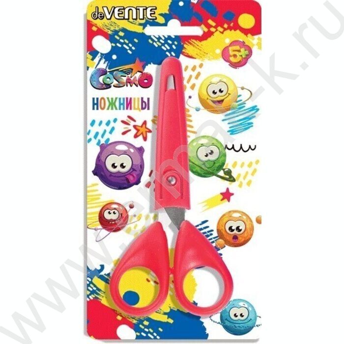Ножницы 13см детские Cosmo пл.кольца, с защитным футляром | Фото 3