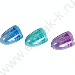 Точилка 1отв. пластик/с контейнером/ ассорти овальная в пластиковой тубе  | Фото 1