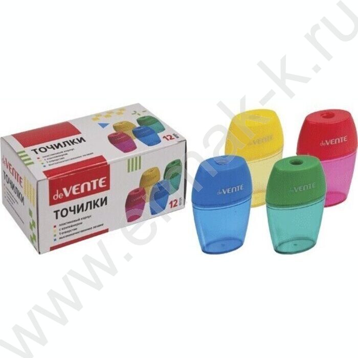 Точилка 1отв. пластик/с контейнером/ ассорти овальная | Фото 3