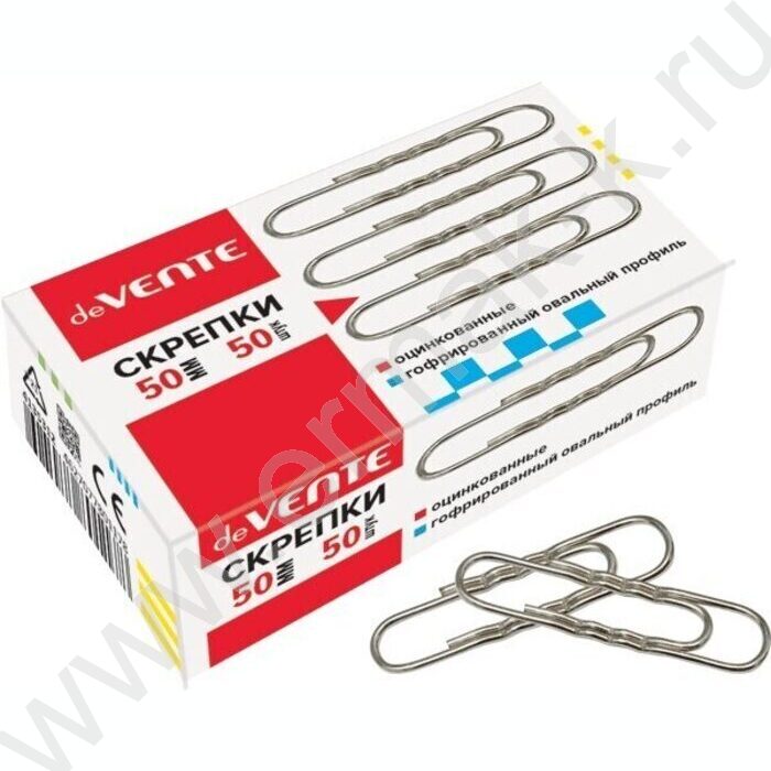 Скрепки 50мм / 50шт оцинкованные гофрированные | Фото 1
