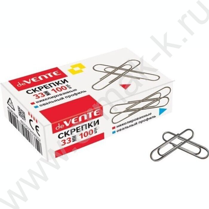 Скрепки 33мм /100шт никелированные | Фото 1