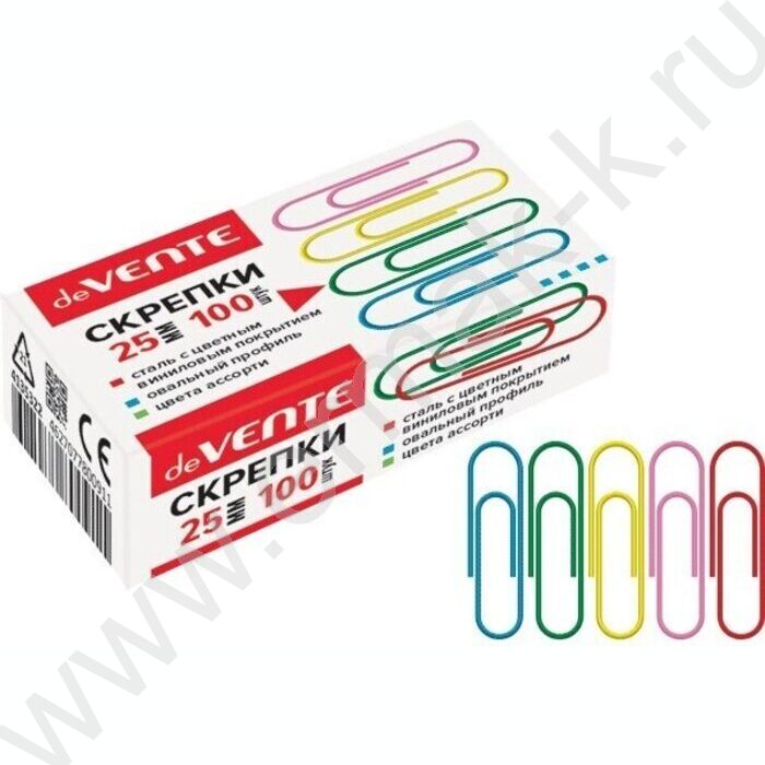 Скрепки 25мм /100шт цветные | Фото 1
