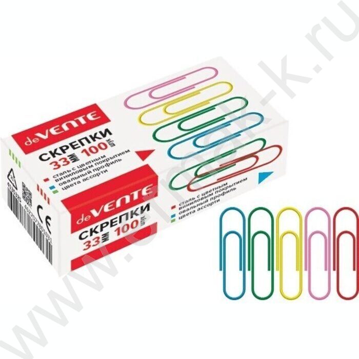 Скрепки 33мм /100шт цветные | Фото 1